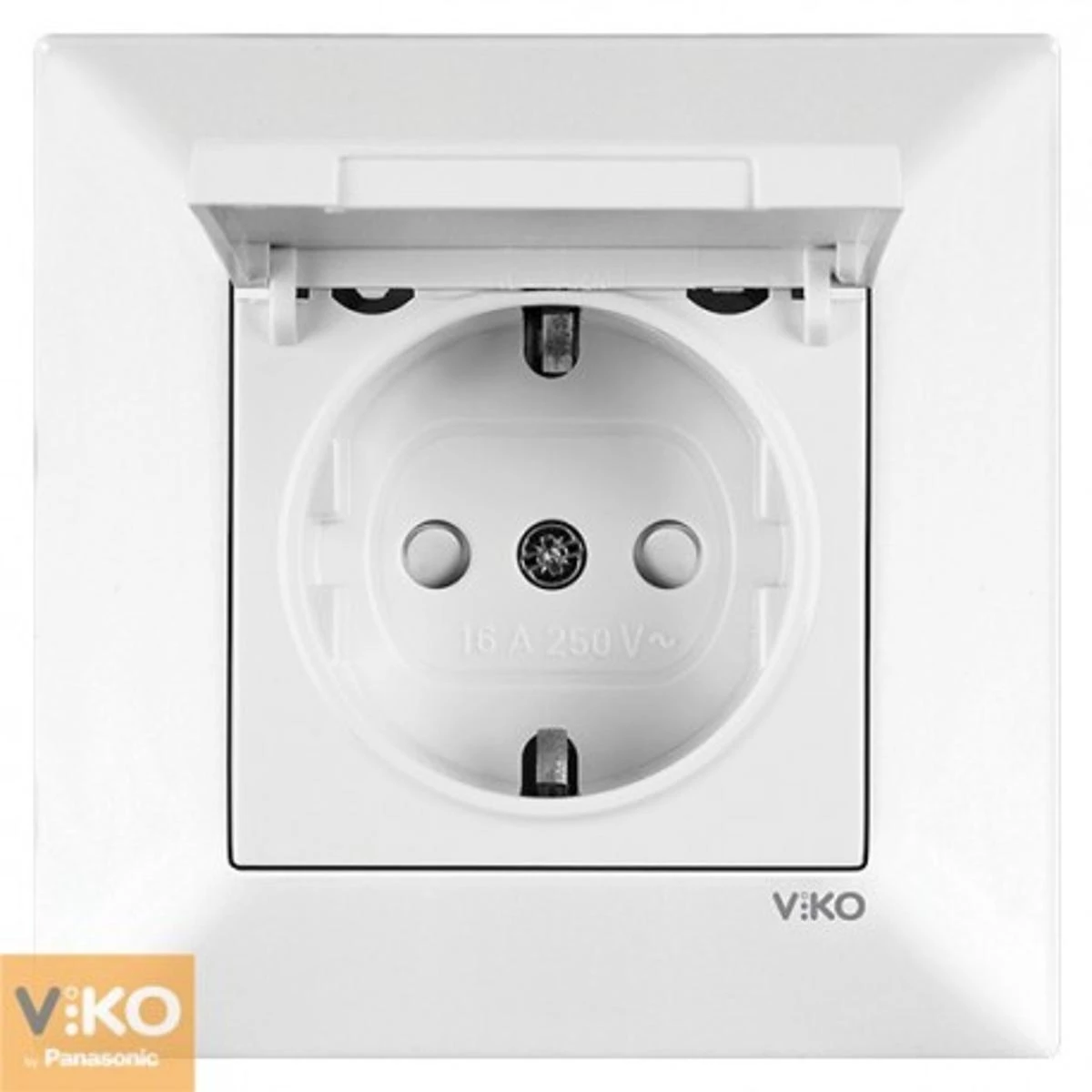Розетка з кришкою з/з біла Viko Meridian