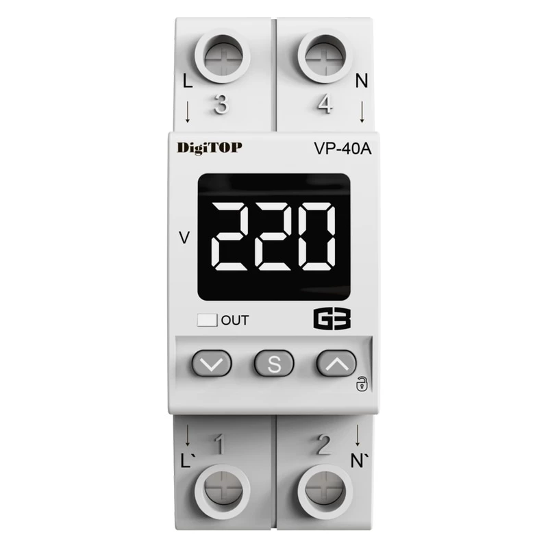 Реле напруги DigiTOP VP-40A M2W 40А з термозахистом