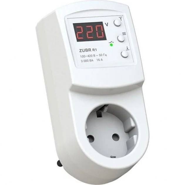 Реле напруги ZUBR R116y в розетку з заземленням