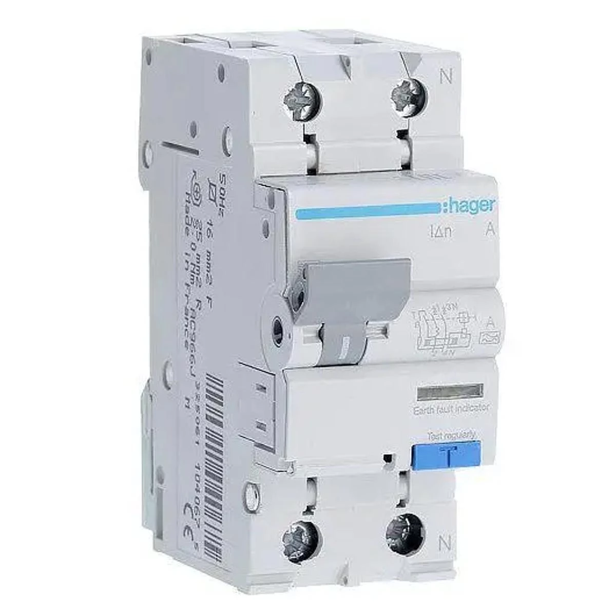 Hager 1р+N 16А 30мA ДИФ
