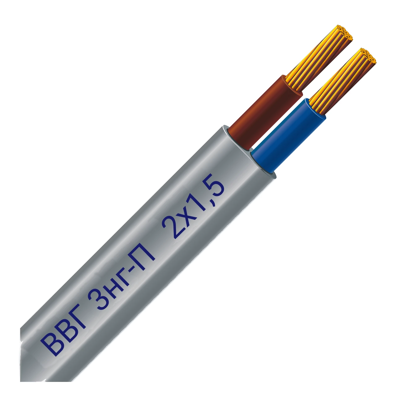 Кабель ЗЗКМ ВВГ 3 нг-П 2х1,5 (100 метрів)